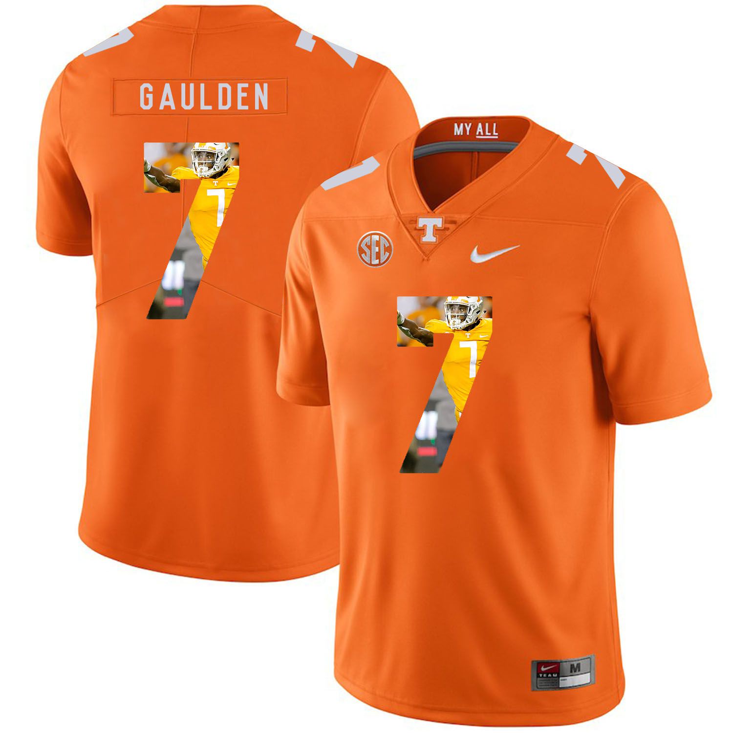 Men Tennessee Volunteers #7 Gaulden Orange Fashion Edition Customized NCAA Jerseys->customized ncaa jersey->Custom Jersey